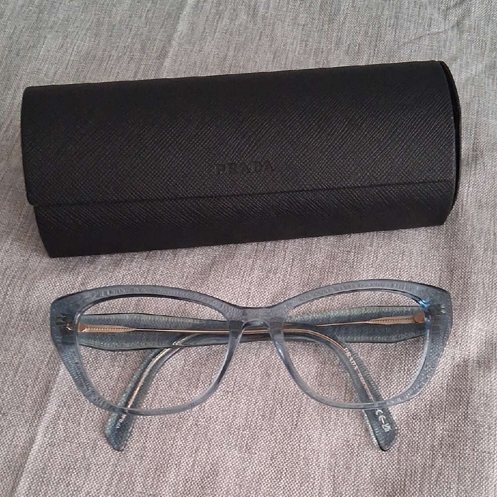 Prada Gray Eyeglasses with Black Case